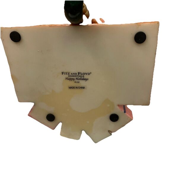 Fitz and Floyd Happy Holidays Stocking Holder 2004 Santa Elf Christmas Tree - Picture 11 of 16